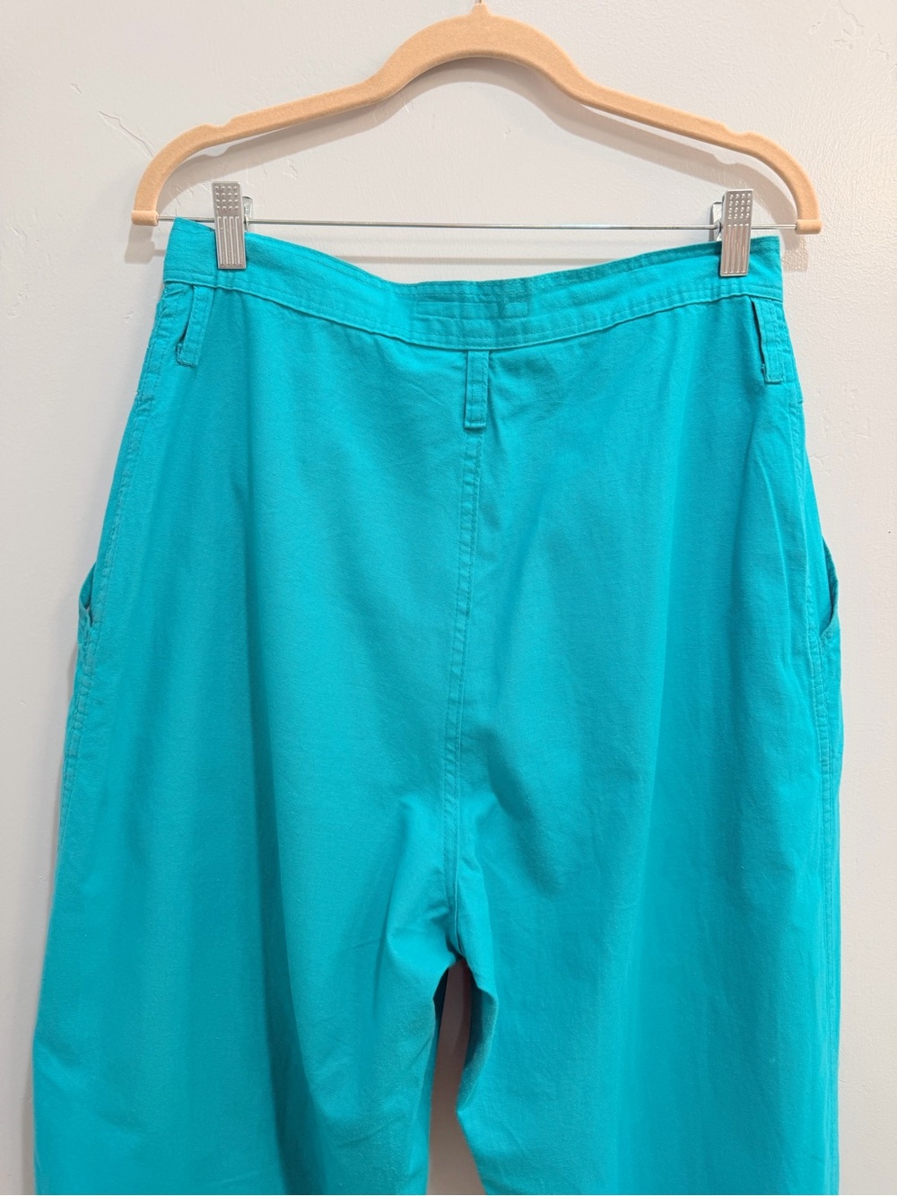 Vintage 80s Cherokee High Waist Pleated Tapered Pants Turquoise Aqua Sz 13 USA - Picture 8 of 14